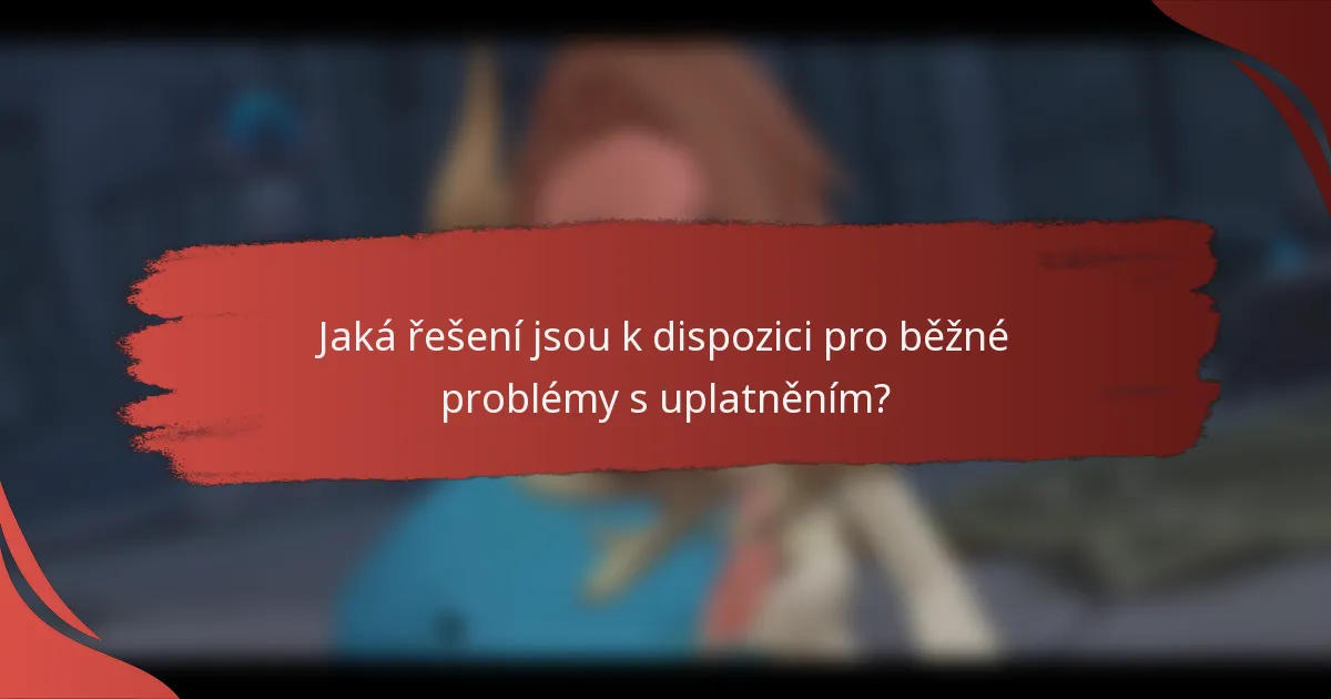 Jaká řešení jsou k dispozici pro běžné problémy s uplatněním?