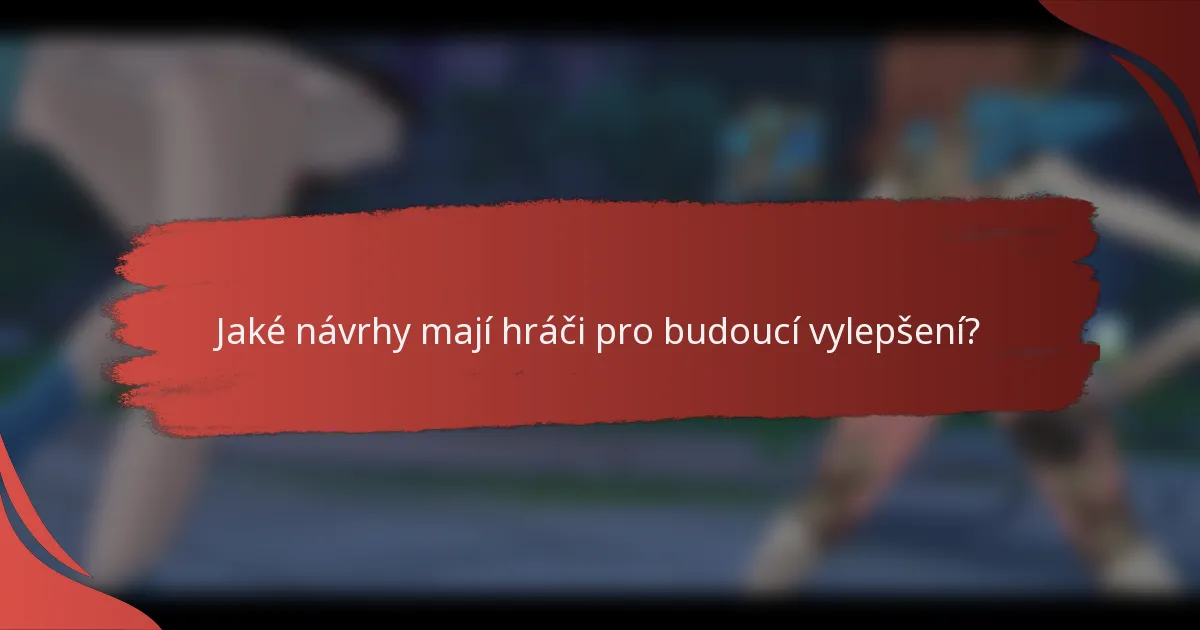 Jaké návrhy mají hráči pro budoucí vylepšení?